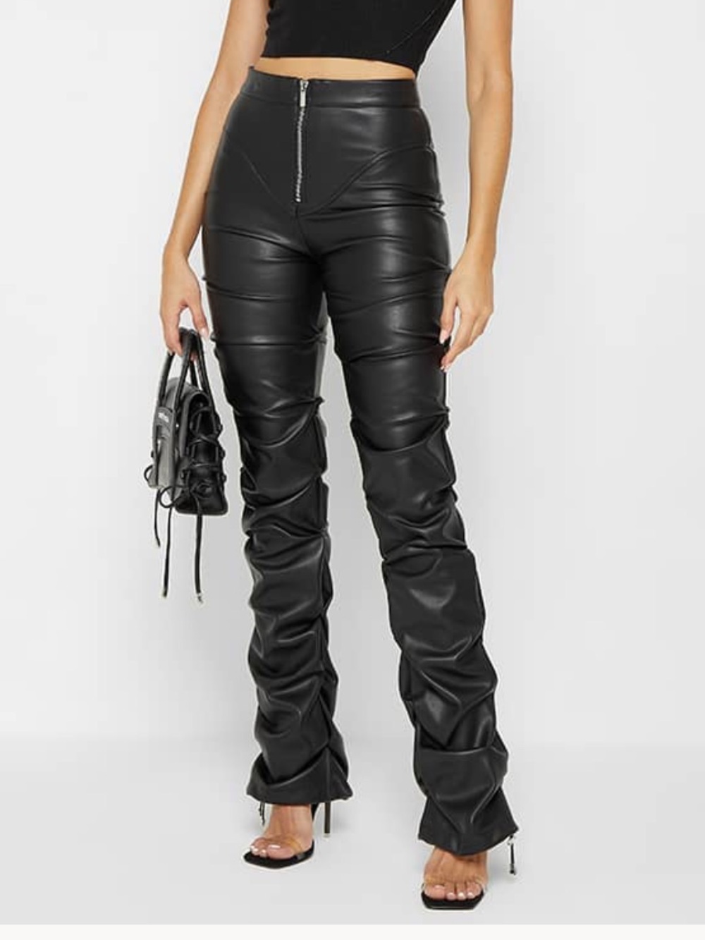 Manièr De Voir Tacked Vegan Leather Trousers [6]